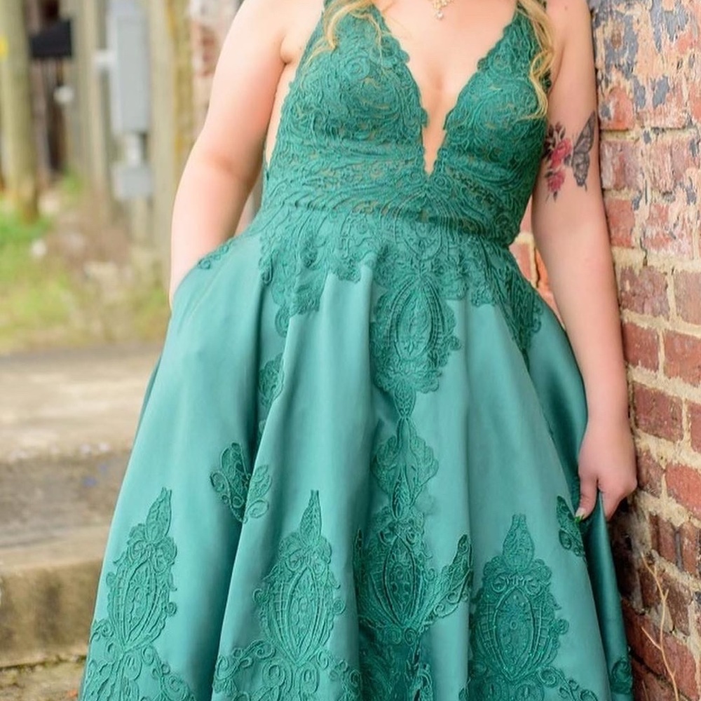 MoriLee Green Prom dress